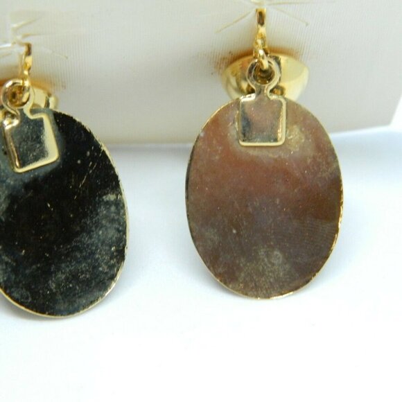 JCPENNEY Faux Tigers Eye Glass Gold Tone Dangle - Picture 5 of 5